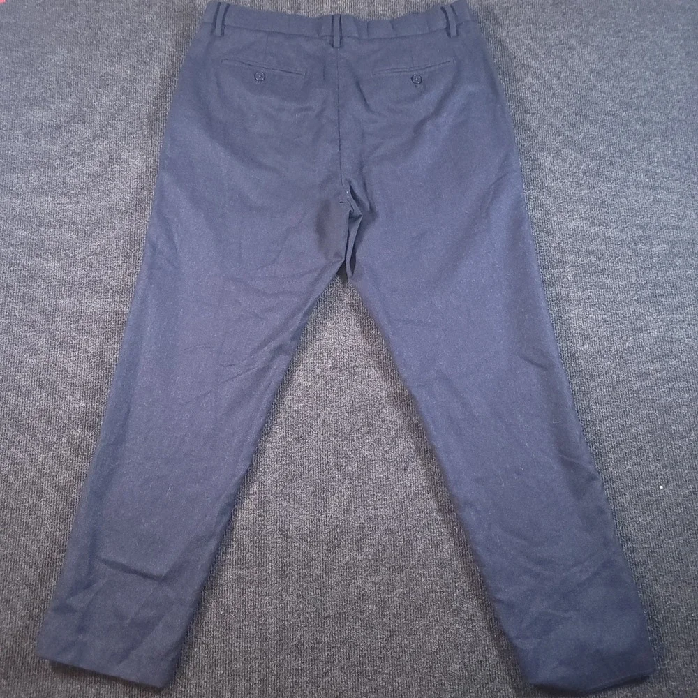Banana Republic 35x30‎ Vitale Barberis Canonico Flannel 120s Navy Pants *Flaws*